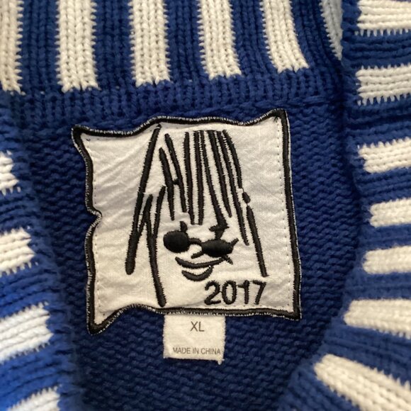 Christmas Men’s Sweater Santa Jingle Blue Size XL Xlarge‎ Booty Santa Bells - Picture 11 of 12